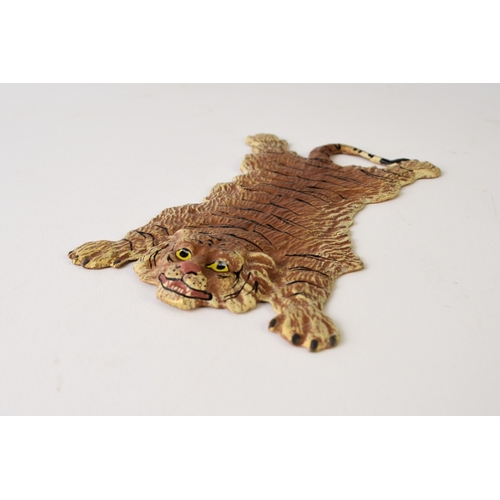 548 - After Franz Bergman, a cold painted bronze tiger skin rug The underside with FB stamp 11.5cm