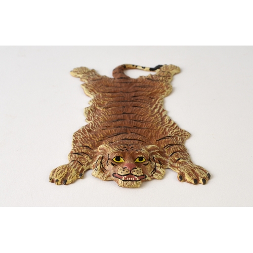 548 - After Franz Bergman, a cold painted bronze tiger skin rug The underside with FB stamp 11.5cm