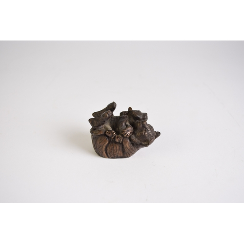 549 - A group of four small bronze animal figures, 20th century All naturalistically modelled and includin... 