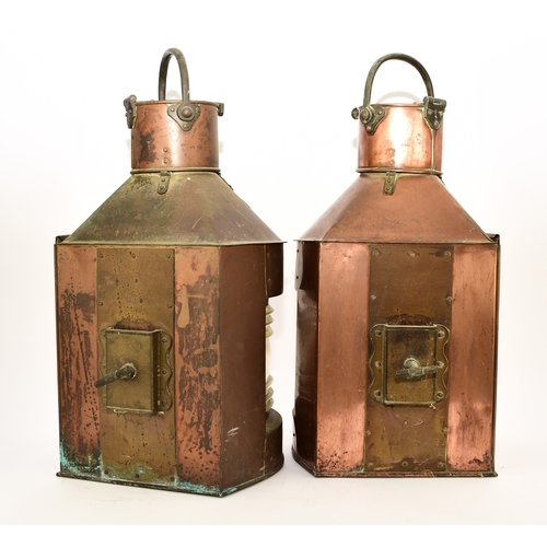 572 - A numbered pair of Meteorite copper ship's masthead directional lanterns Early 20th century, labelle... 