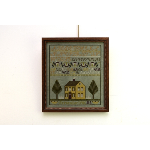 598 - A group of four needlework samplers by Mary Sambrook The first worked with the alphabet, a cottage a... 