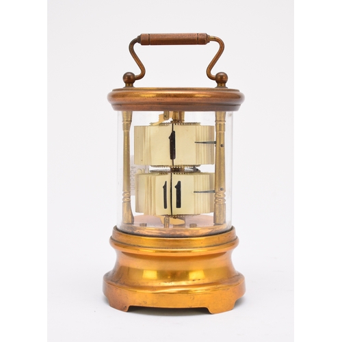 646 - A brass-cased Ever Ready Chronos carriage style digital desk clock First quarter 20th century, of cy... 