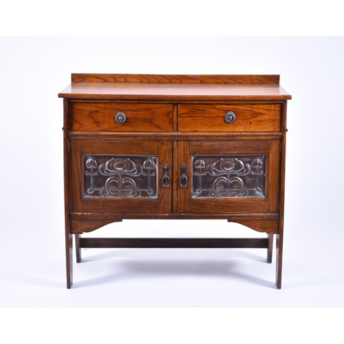 656 - Shapland and Petter of Barnstaple, an Arts & Crafts style ash washstand The plain top with gallery b... 