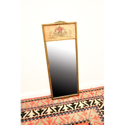 664 - Rowlian (20th century), an Omega style painted wall mirror Of rectangular outline, the giltwood fram... 