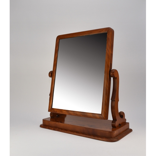 665 - Two Victorian mahogany toilet mirrors The first of arch-top form on a serpentine shape base, 56cm hi... 