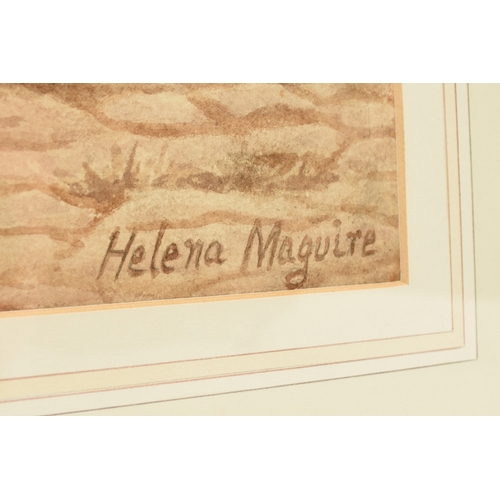 100 - Helena J Maguire (1860-1909) Mother Offering an Apple to her Daughter, a young woman seated with a b... 