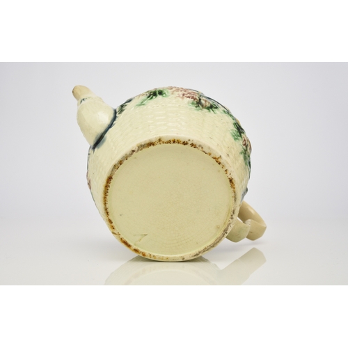 109 - A William Greatbatch creamware 'Fruit Basket' teapot and cover, circa 1770, of globular form, moulde... 