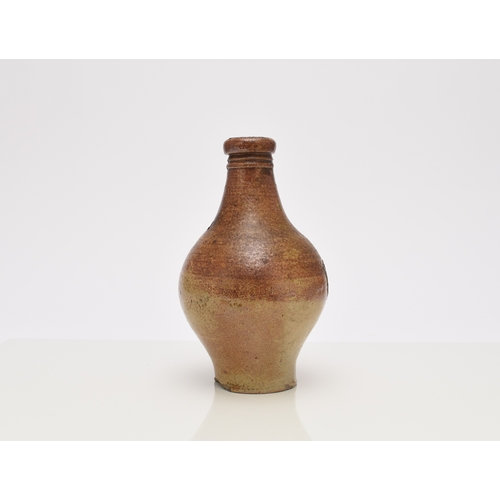 115 - A John Dwight (Fulham) stoneware bottle, circa 1680-90, dark and light brown freckled glaze, of swol... 