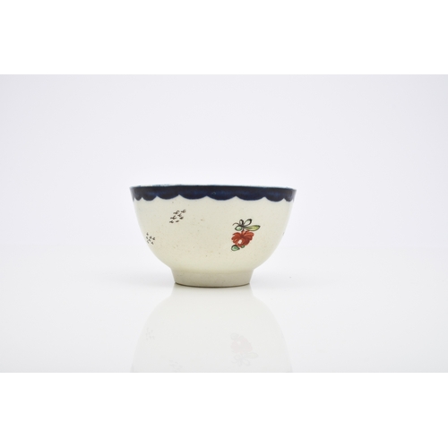 129 - A Seth Pennington (Liverpool) 'Exotic Birds' tea bowl, circa 1780, painted in polychrome to the exte... 