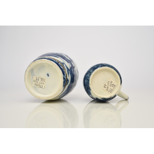 134 - A Caughley 'Pagoda' tea canister and cover, circa 1780-85, transfer-printed in underglaze blue, prin... 