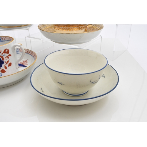 142 - A group of Herculaneum porcelain tea and coffee cups with saucers, together with a slop basin, circa... 