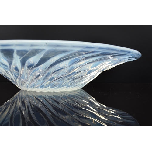 152 - A René Lalique 'Algues' bowl, designed in 1933, opalescent glass with spiralling seaweed trails, ste... 
