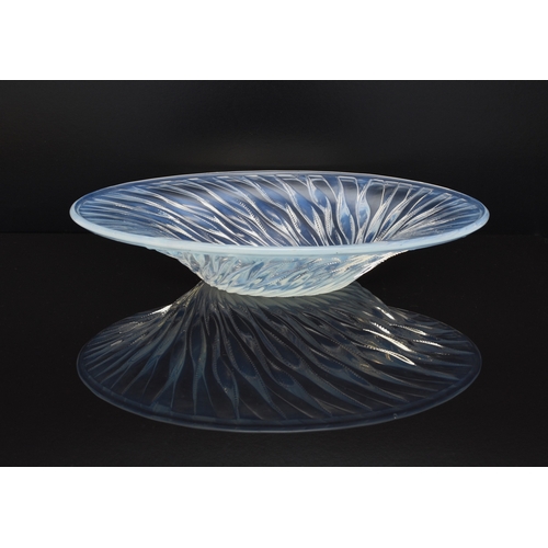 152 - A René Lalique 'Algues' bowl, designed in 1933, opalescent glass with spiralling seaweed trails, ste... 