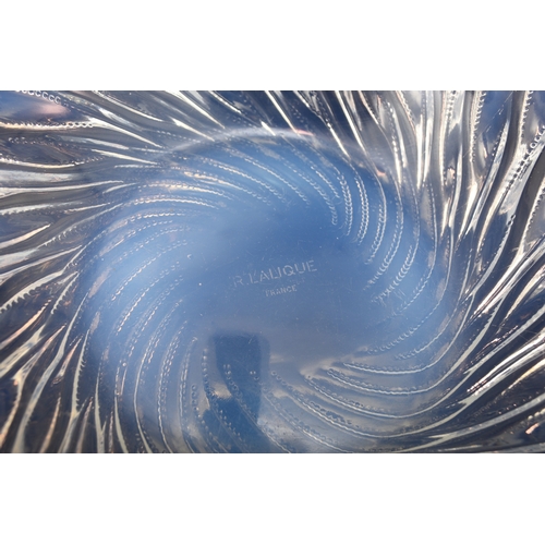 152 - A René Lalique 'Algues' bowl, designed in 1933, opalescent glass with spiralling seaweed trails, ste... 