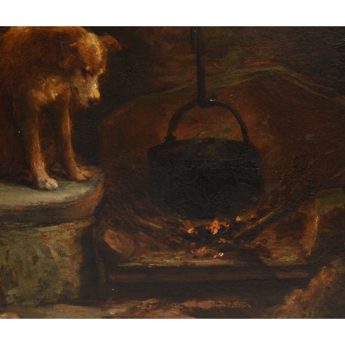 67 - Attributed to Thomas William Earl (fl. 1836-1885) Interior scene showing a lady carding wool at the ... 