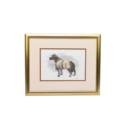 74 - Sir Kyffin Williams OBE RA (1918-2006) A Welsh Pony in Winter, initialled 'KW' in pencil lower right... 