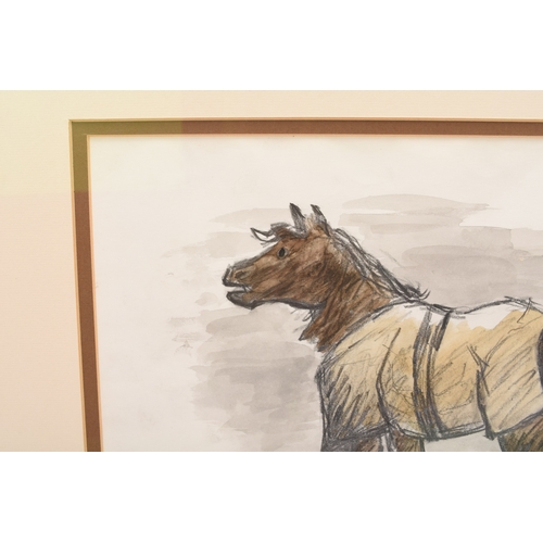 74 - Sir Kyffin Williams OBE RA (1918-2006) A Welsh Pony in Winter, initialled 'KW' in pencil lower right... 