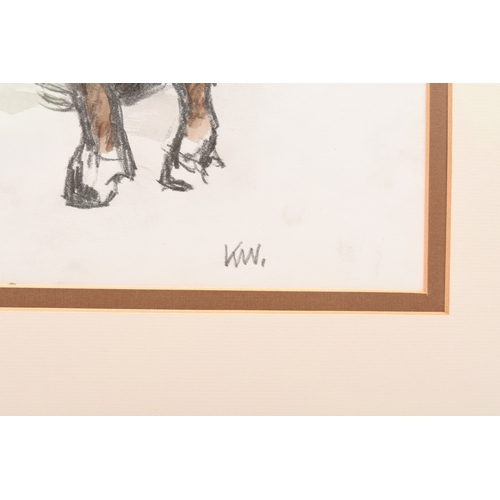 74 - Sir Kyffin Williams OBE RA (1918-2006) A Welsh Pony in Winter, initialled 'KW' in pencil lower right... 
