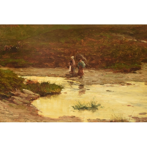 76 - David Bates (1840-1921) The Return from the Moor, Near Ffestiniog, signed and dated 1896 lower left,... 