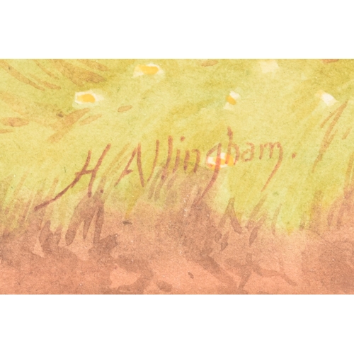 92 - Helen Allingham (1848-1926) Mother Carrying her Daughter down the Steps of a Thatched Cottage. with ... 