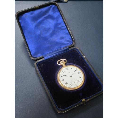51 - Waltham: A 9ct gold open face pocket watch Date: Hallmark for 1920 Movement: Signed 15-jewel bridge ... 