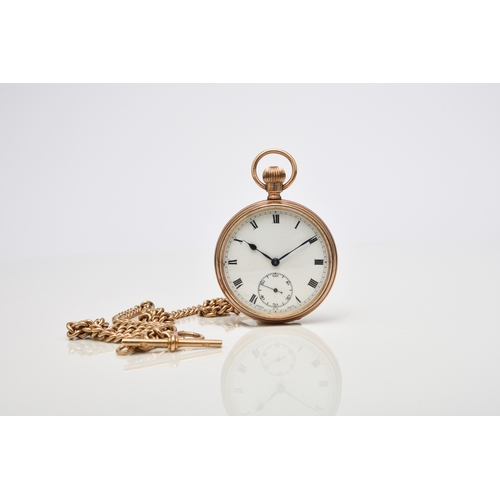 53 - A 9ct open face pocket watch Date: Hallmarks for 1926 Movement: Admiral Swiss 3/4 plate, 21 jewels, ... 