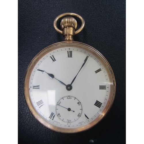 53 - A 9ct open face pocket watch Date: Hallmarks for 1926 Movement: Admiral Swiss 3/4 plate, 21 jewels, ... 