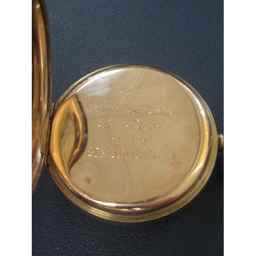53 - A 9ct open face pocket watch Date: Hallmarks for 1926 Movement: Admiral Swiss 3/4 plate, 21 jewels, ... 