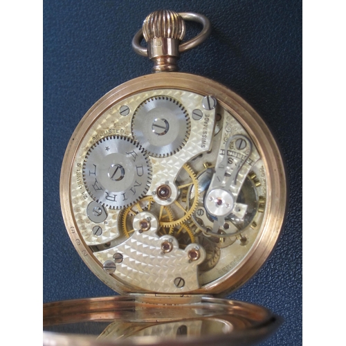 53 - A 9ct open face pocket watch Date: Hallmarks for 1926 Movement: Admiral Swiss 3/4 plate, 21 jewels, ... 