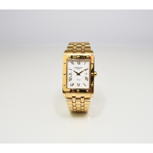 55 - Raymond Weil: A gentleman's gold plated bracelet watch Model: Tango Reference: 5381 Date: Circa 2009... 