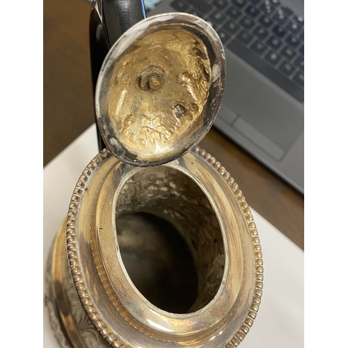 1 - A 'Sterling Silver' South East Asian four piece tea service, each piece of oval form with figural an... 