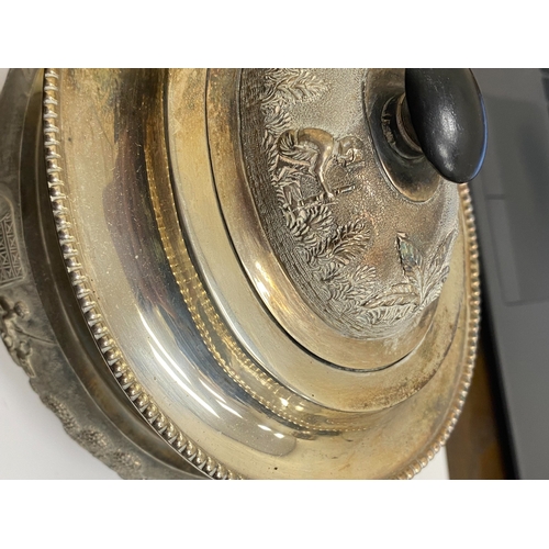 1 - A 'Sterling Silver' South East Asian four piece tea service, each piece of oval form with figural an... 