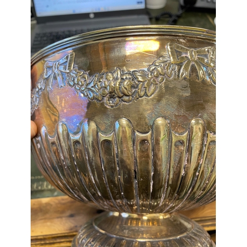 11 - An Edwardian silver punch bowl, William Hutton & Sons, London 1904, of circular half reeded form wit... 