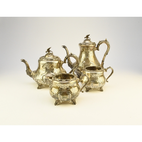 13 - A Victorian style four piece silver tea service, Cooper Brothers & Sons Ltd, Sheffield 1975, each pi... 