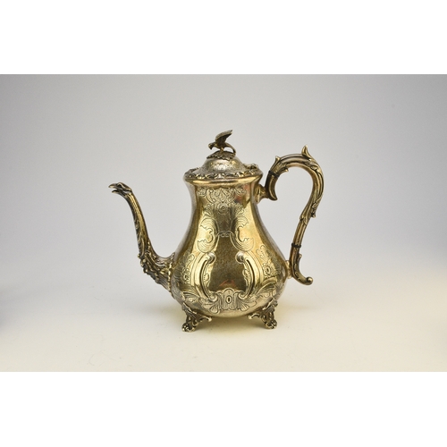 13 - A Victorian style four piece silver tea service, Cooper Brothers & Sons Ltd, Sheffield 1975, each pi... 