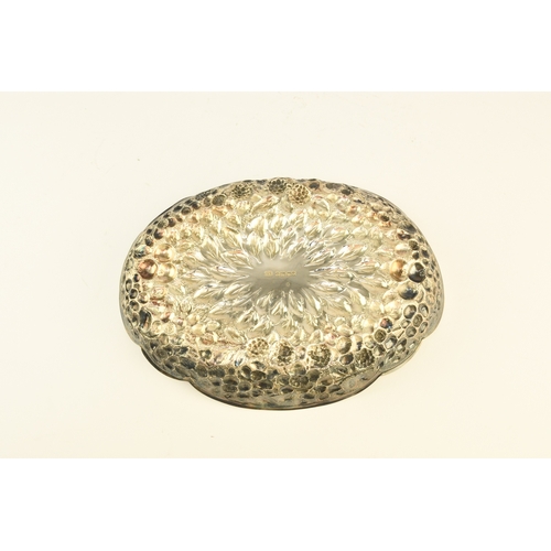 14 - A Victorian silver embossed bowl, Atkin Brothers, Sheffield 1889, of shaped oval form with repoussé ... 