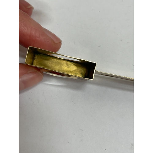 21 - A Victorian Sampson Mordan & Co 9ct gold combined bookmark / magnifier, London 1894, the book mark o... 