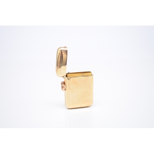 22 - A Victorian Sampson Mordan & Co 9ct gold combined vesta and photo frame, London 1900, the case of ro... 