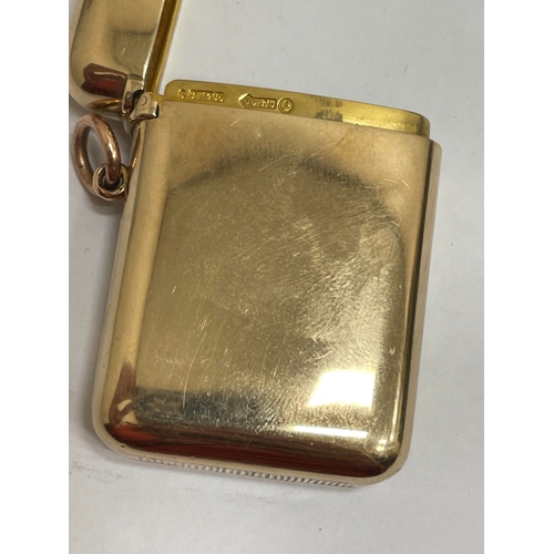 22 - A Victorian Sampson Mordan & Co 9ct gold combined vesta and photo frame, London 1900, the case of ro... 