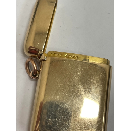 22 - A Victorian Sampson Mordan & Co 9ct gold combined vesta and photo frame, London 1900, the case of ro... 