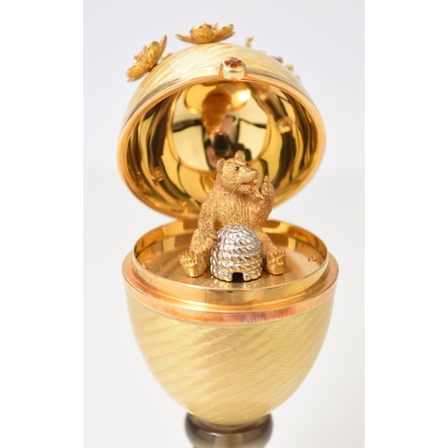 23 - Victor Mayer for Faberge; An 18ct gold, enamel, diamond, citrine and smoky quartz surprise 'Honey Eg... 