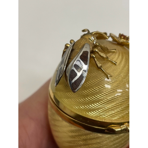 23 - Victor Mayer for Faberge; An 18ct gold, enamel, diamond, citrine and smoky quartz surprise 'Honey Eg... 