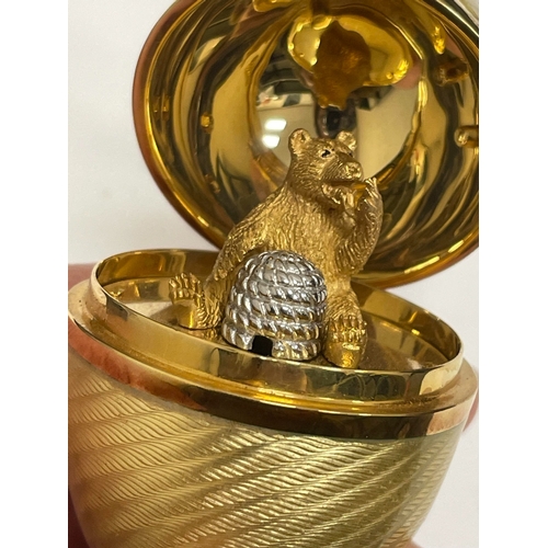 23 - Victor Mayer for Faberge; An 18ct gold, enamel, diamond, citrine and smoky quartz surprise 'Honey Eg... 