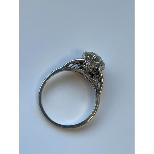 24 - A mid-20th century single stone diamond ring, the brilliant cut diamond measures approx. 7.7mm x 4.8... 