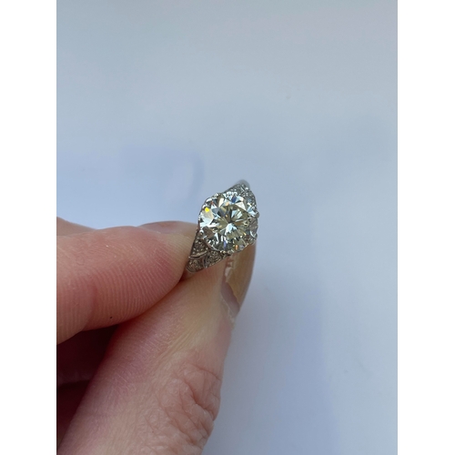 24 - A mid-20th century single stone diamond ring, the brilliant cut diamond measures approx. 7.7mm x 4.8... 
