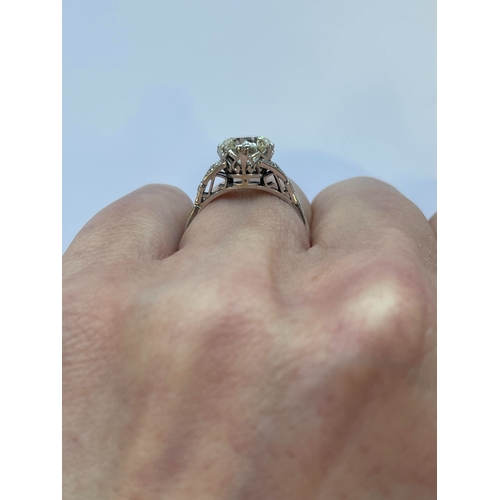 24 - A mid-20th century single stone diamond ring, the brilliant cut diamond measures approx. 7.7mm x 4.8... 