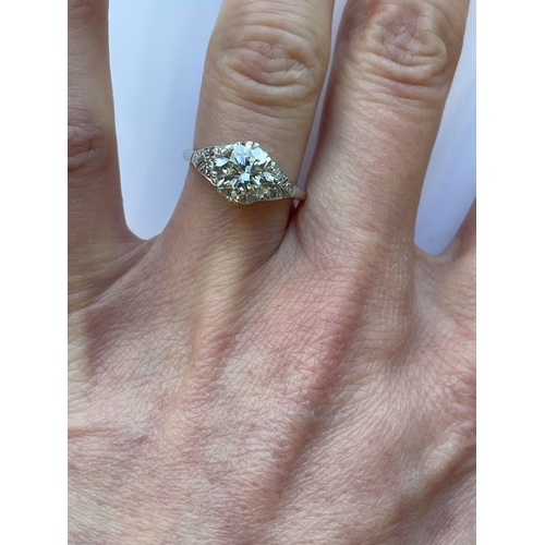 24 - A mid-20th century single stone diamond ring, the brilliant cut diamond measures approx. 7.7mm x 4.8... 