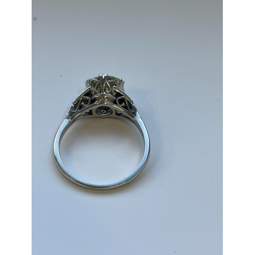 24 - A mid-20th century single stone diamond ring, the brilliant cut diamond measures approx. 7.7mm x 4.8... 
