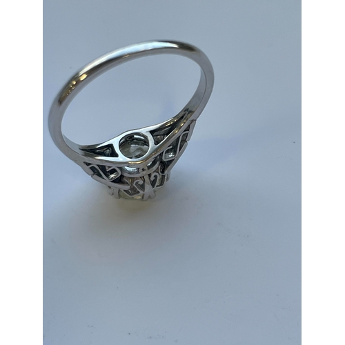 24 - A mid-20th century single stone diamond ring, the brilliant cut diamond measures approx. 7.7mm x 4.8... 