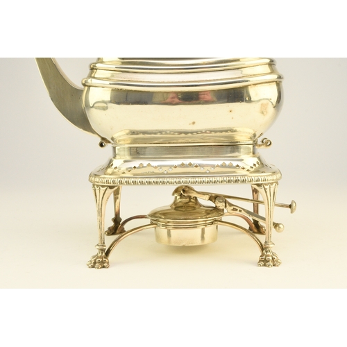 3 - A silver spirit kettle on stand, James Dixon & Sons Ltd, Sheffield 1932, the kettle of oval form wit... 
